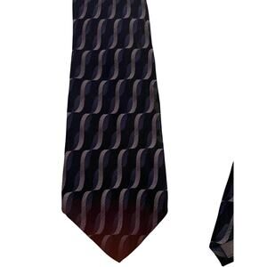 Joseph Feiss Tie Mens Silk Necktie Lavender Blue Gray Black Geometric 59 inch